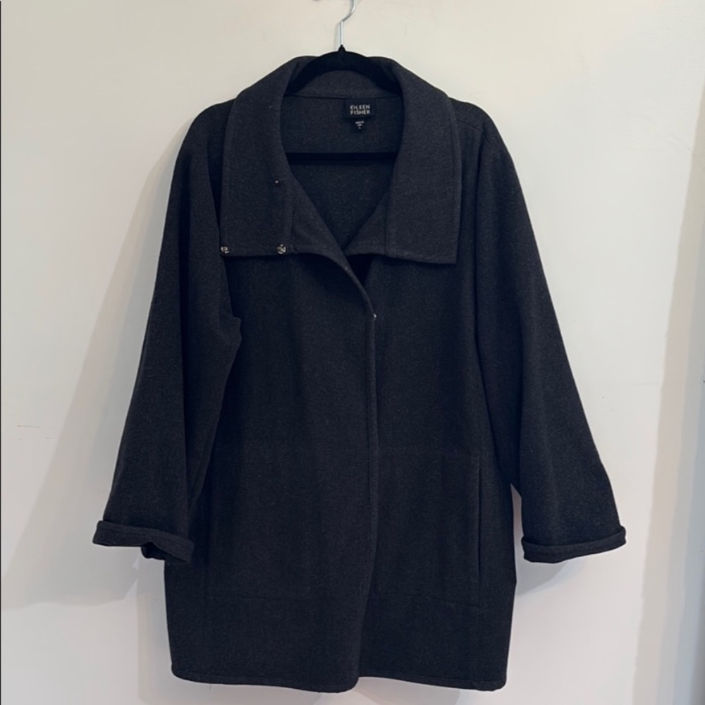 Eileen Fisher Black Pea Coat